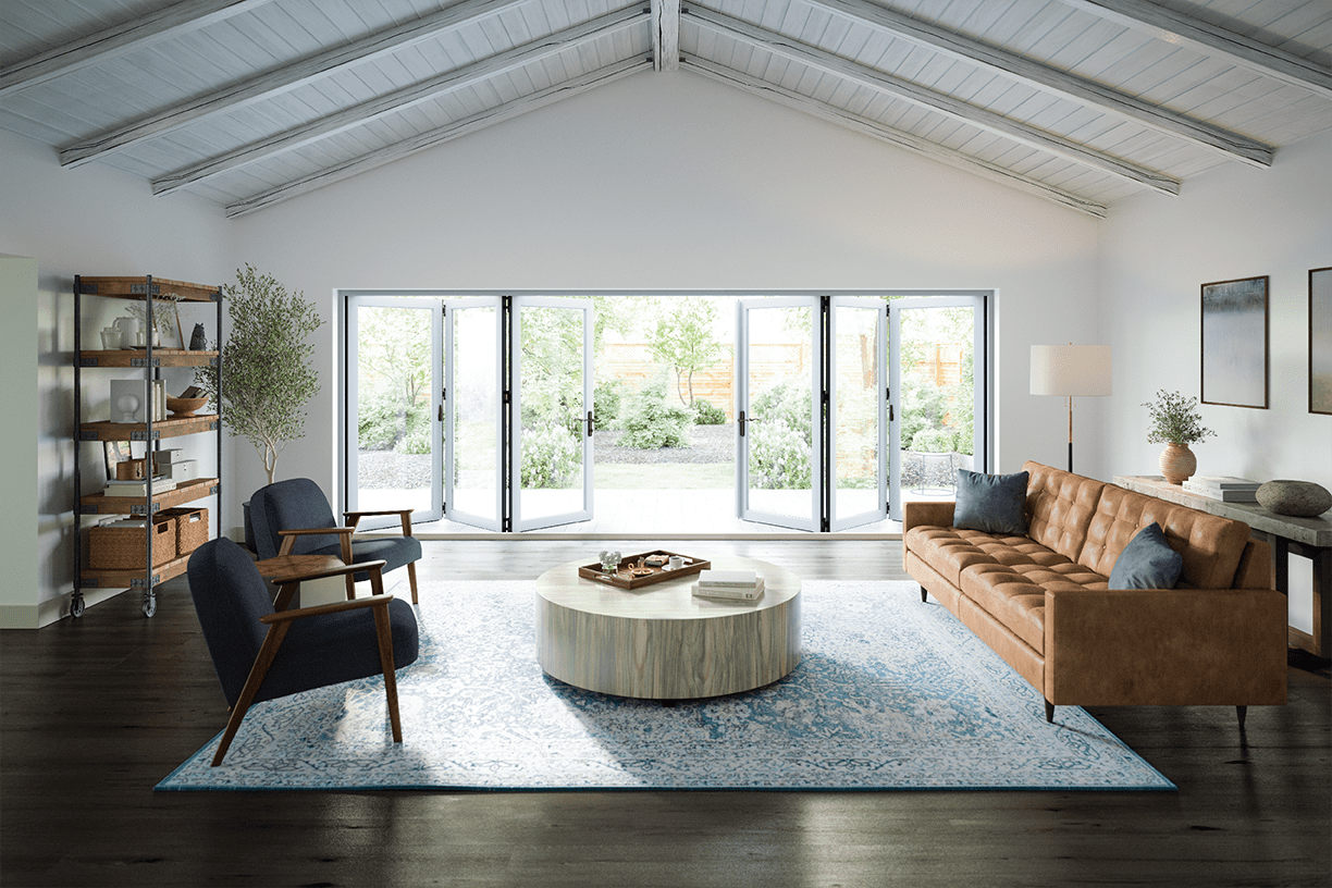 Beautiful living room with Windsor Windows and Doors